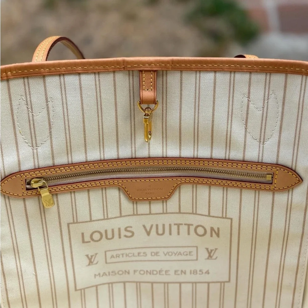 AUTH LOUIS VUITTON DAMIER AZUR MM - Picture 4 of 8